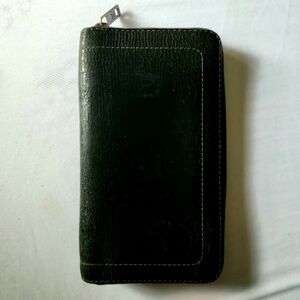 LOUIS VUITTON Zippy Long Wallet Utah Leather Basalt